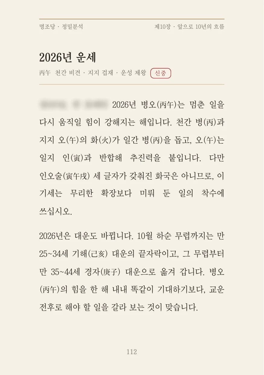 정밀분석 견본 해마다의 운세